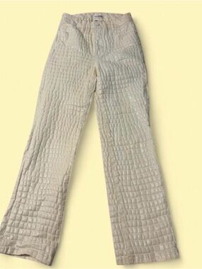 Good American Yellow Crocodile Embossed Straight Leg Pants 0/25‎